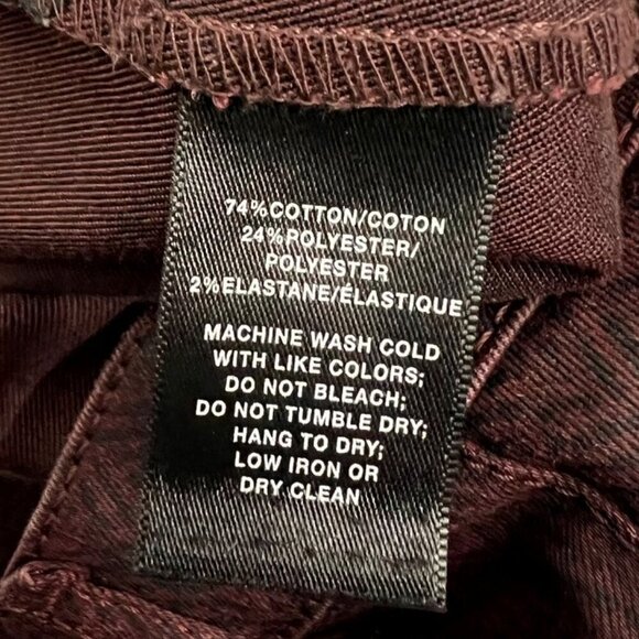 Lafayette 148 Coated Jeans Womens 6 Burgundy Mid Rise Straight Herringbone Print - Picture 5 of 13